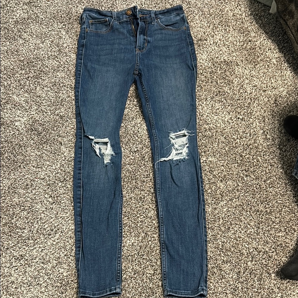 Women's Blue Distressed Jeans